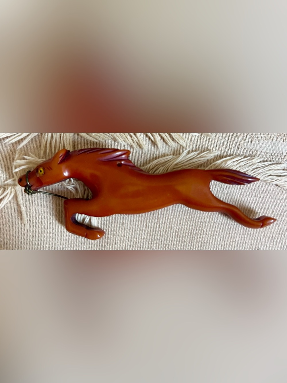 Decorative Leaping Horse Wall Accent in Burnt Orange, Vintage 70's